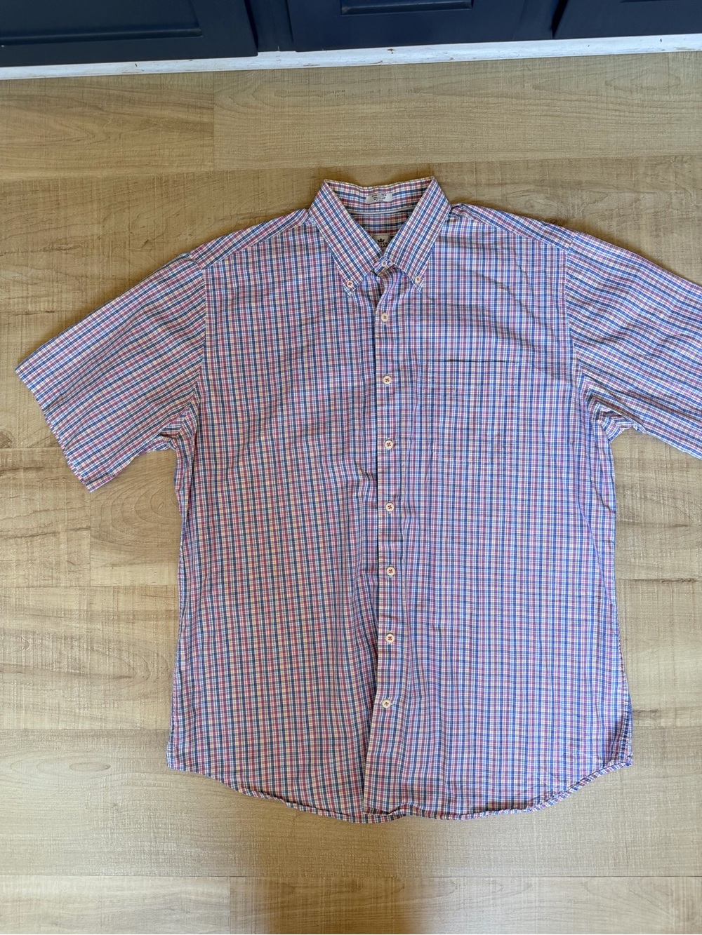 Peter Millar Short-Sleeve Button-Down Plaid Shirt - Pink & Blue